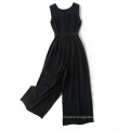 Hot Sale Black O-neck long Jumpsuit for Women